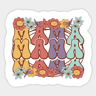 Mama mama Floral Design Sticker